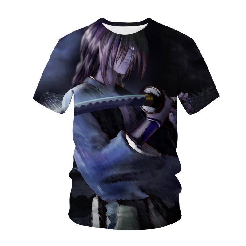

Новая футболка Rurouni Kenshin с 3D принтом в стиле аниме, уличная одежда японского самурая, модная футболка большого размера для мужчин и женщин, топы в стиле Харадзюку, одежда L