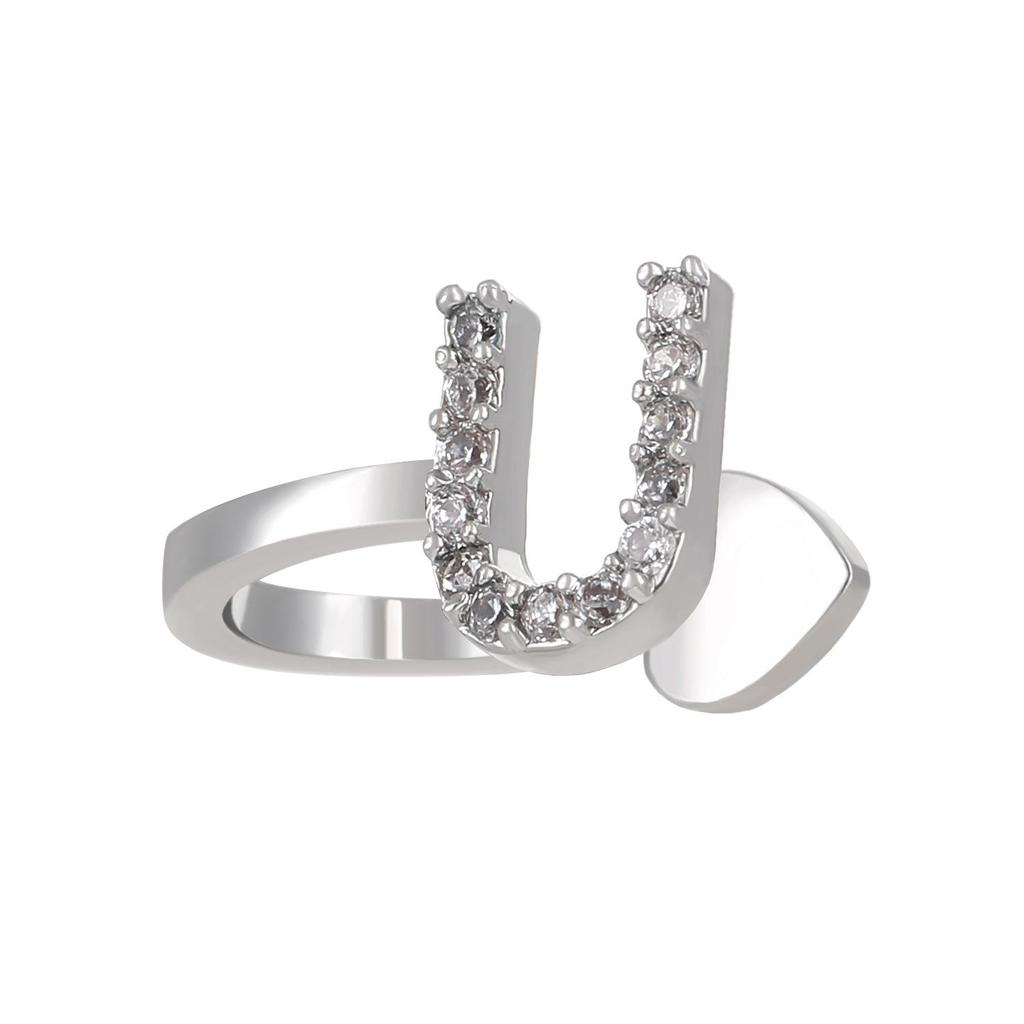 Advanced Temperament 26 English Letter Ear Clip Simple U No Ear Hole Earrings For Women