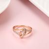 Natural Zircon Bride Wedding Ring  Rose Gold Fashion Cross Crystal Rings For Women Beach Party Vintage Jewelry  New