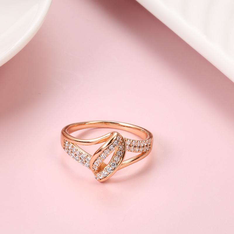 Natural Zircon Bride Wedding Ring  Rose Gold Fashion Cross Crystal Rings For Women Beach Party Vintage Jewelry  New