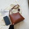 PU Leather Small Square Bag Korean Style Single Shoulder Bag Vintage Underarm Bag  Office Worker