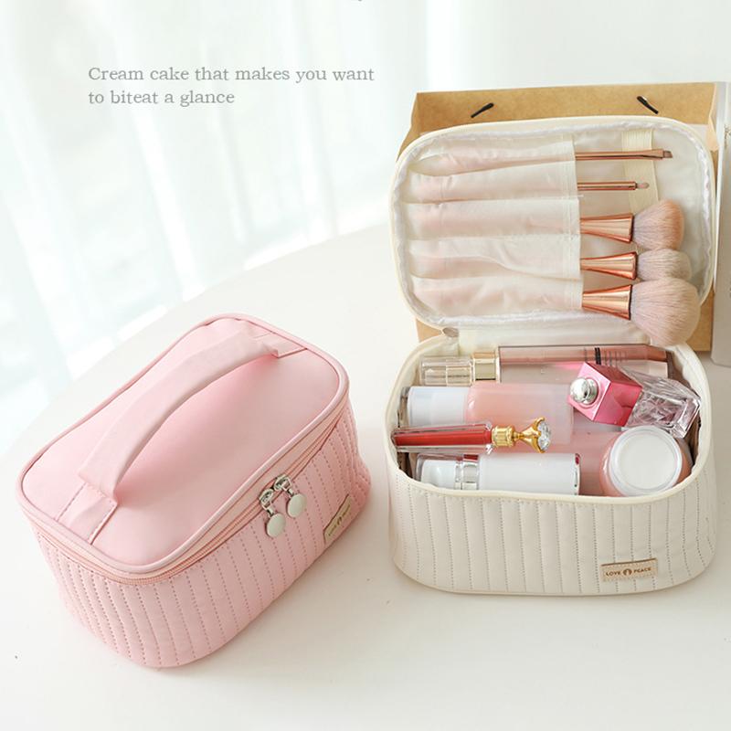 Lovely Cosmetics Toiletries Storage Bag Cloth Zipper Handbag Women Makeup Bag