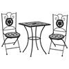 VidaXL Bistro Furniture Mosaic 3 Pcs Table and Pub Chairs Counter Set Garden Patio Terrace Balcony Tiles 279414