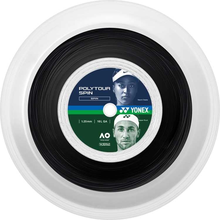 YONEX Poly Tour Spin 125 200m PTGSPNR2 tennis string black