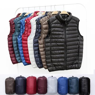 Men's Waistcoat Ultra Light Down Vest Men Lightweight Waterproof Sleeveless White Duck Down Male Slim Gilet