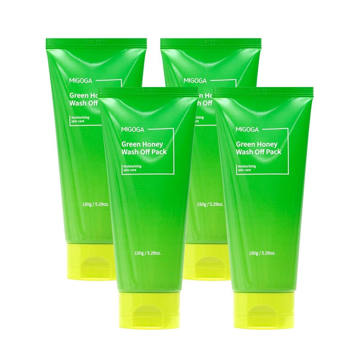 [Large Size] Green Honey Pack 150g (4 Containers) / Mung Bean Cucumber Honey Pack Im Chae-won Wash-Off Pack