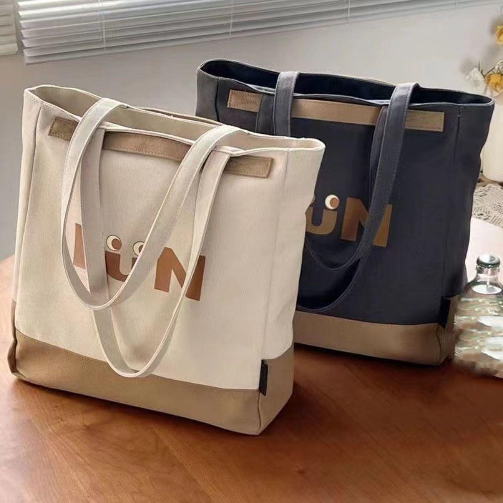 Large-capacity Canvas Tote Bag Versatile Shoulder Bag Cool School Bag  Shopping