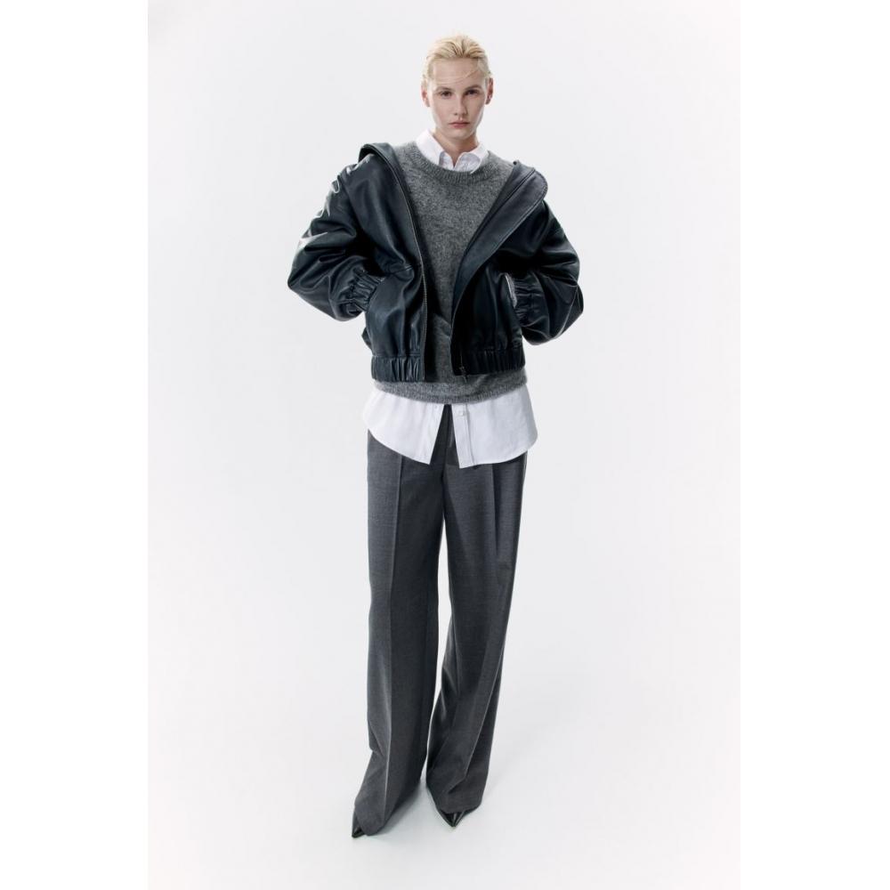 

Широкие шерстяные брюки HM темно-серые