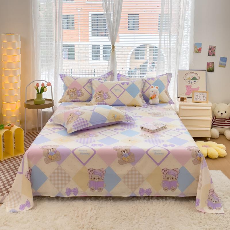 1PC 100% Cotton Floral Fitted Sheet Elastic Bed Cover with Flower Fitted Sheet Elastic Bed Cover with Flower Fitted Sheet 160x230cm