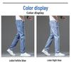 Hellblaue Loose Straight Jeans für Herren – Trendy Frühlings-/Sommermode, Freizeithose