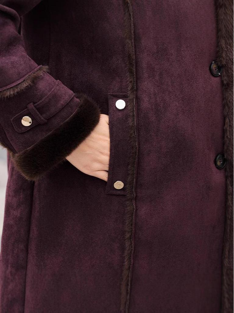 Women's Faux Leather and Fur Jacket with Fur Collar, Warm Thickened Coat for Middle-Aged & Elderly, 2025 New Style