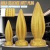 Gold Liquid Silicone Tentacle Butt Plug Set with Six Fingers - Available In Large, Medium & Small