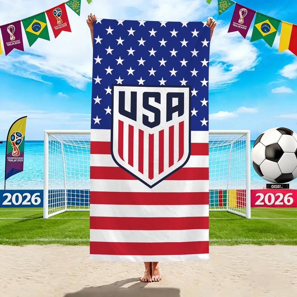 World Cup Beach Towels, Us-Canada-Mexico Football Team Microfiber Quick-Drying Absorbent Bath Towels, Sports Towels