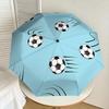 Soccer Ball Pattern Automatic Opening/Closing Umbrella with Convenient Three-Fold Design, 8-Bone Iron Frame Outdoor Umbrella - Perfect Gift