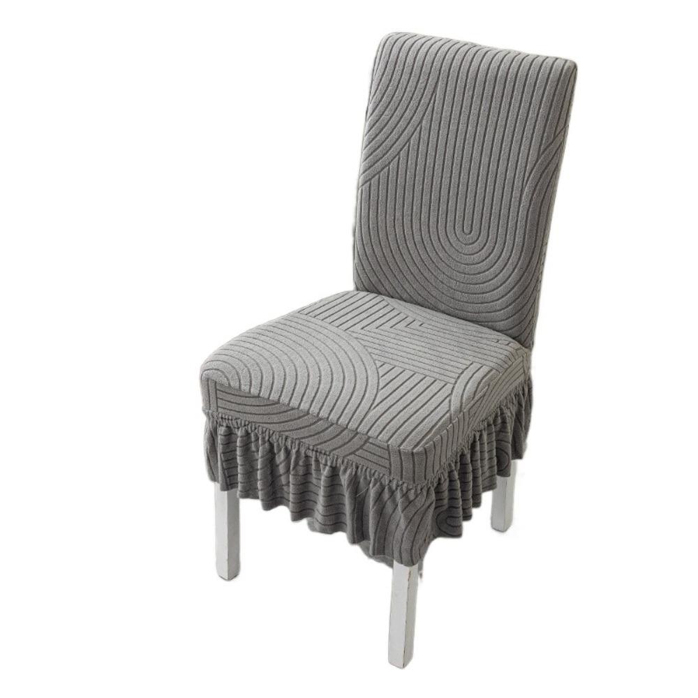 W/ Skirt Backrest Cover Elastic Jacquard Seat  Stool Cover Stretchy Dining Chair Cover  Kitchen