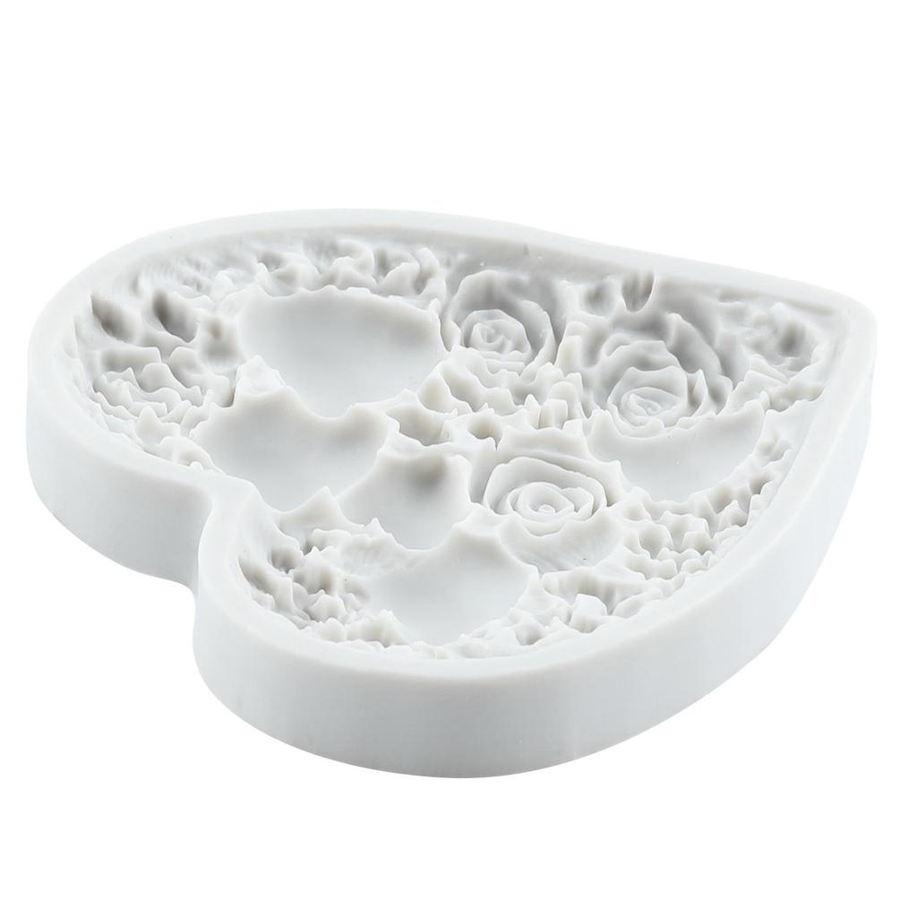 Love Heart Silicone Mold Rose Flower Fondant Molds Cake Decorating Tools Theme Cake Dessert Decorated Chocolate Candy Mold