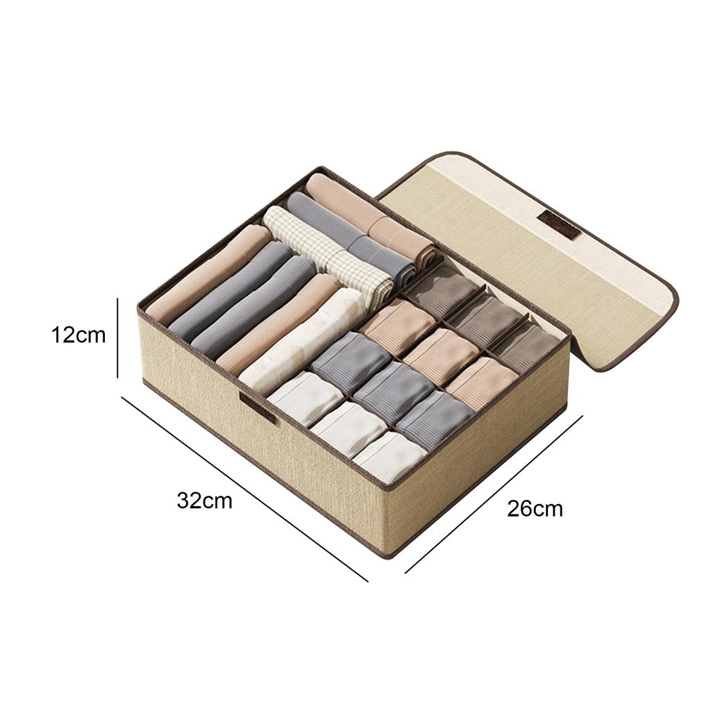 Underwear & Bras Drawer Organizers 13/17 Cell Foldable Cabinet Closet Storage with Lid Foldable Boxes Panty Scarf Ties