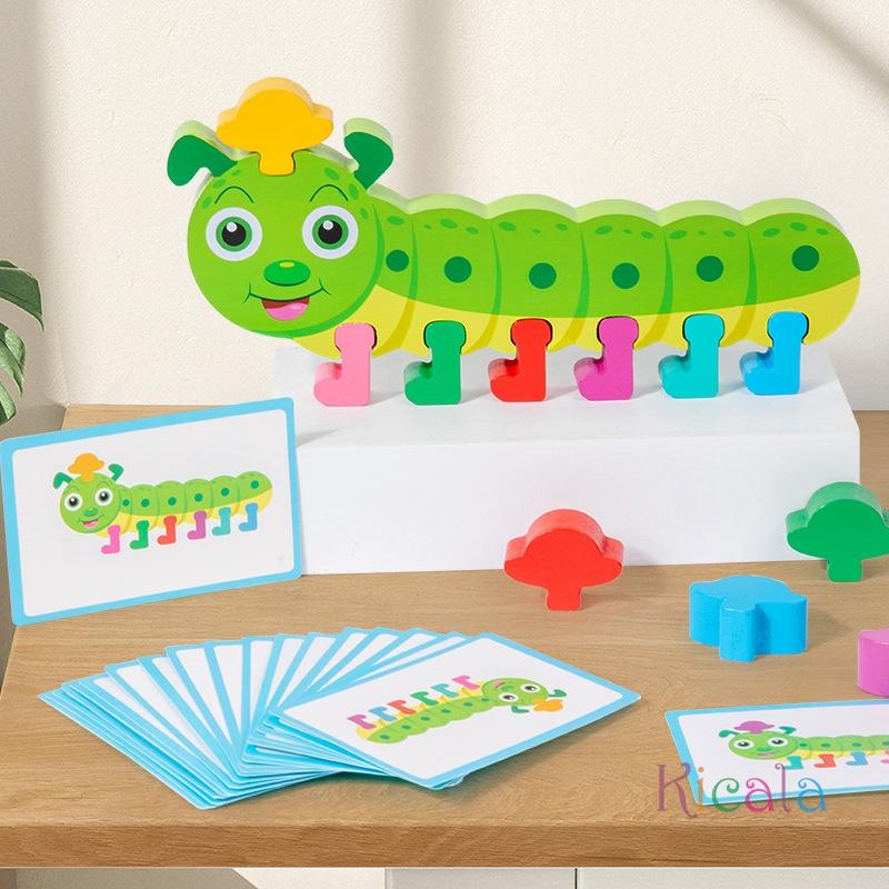 Colorful Caterpillar Shape Sorting and Matching Toy Educational Wooden Early Learning Toy Colorful Toy Durable Wooden Toy Gifts