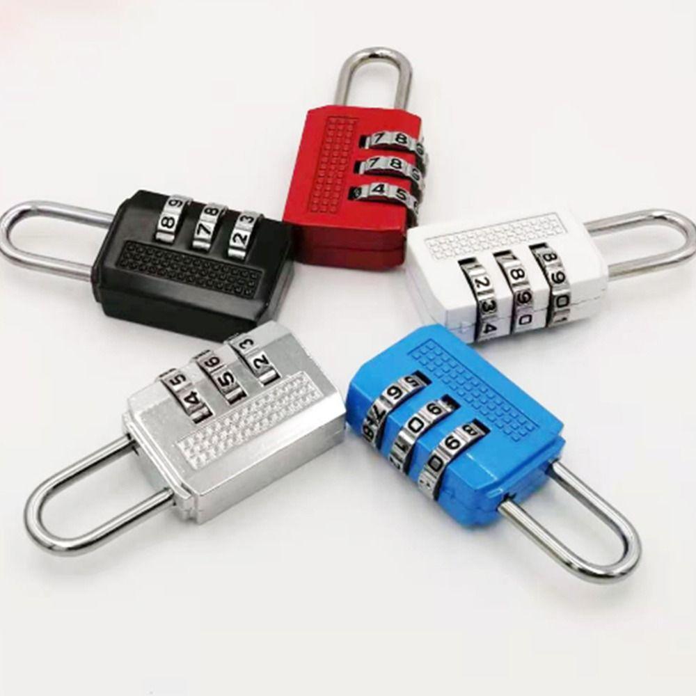 Mini Password Lock 3 Digit Zinc Zinc Alloy Padlock Portable Number Lock  Suitcase