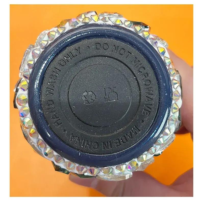 Diamond Thermos Bottle Rhinestone Insulated Pocket Cup Mug Double Wall Vacuum Stainless Steel Water Bottle