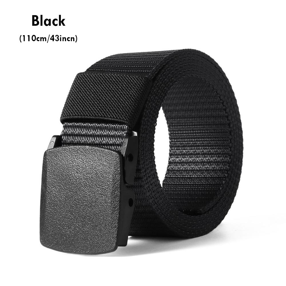 New Mens 35mm Check Pattern Pin Buckle Black Genuine Leather Belts S-3XL