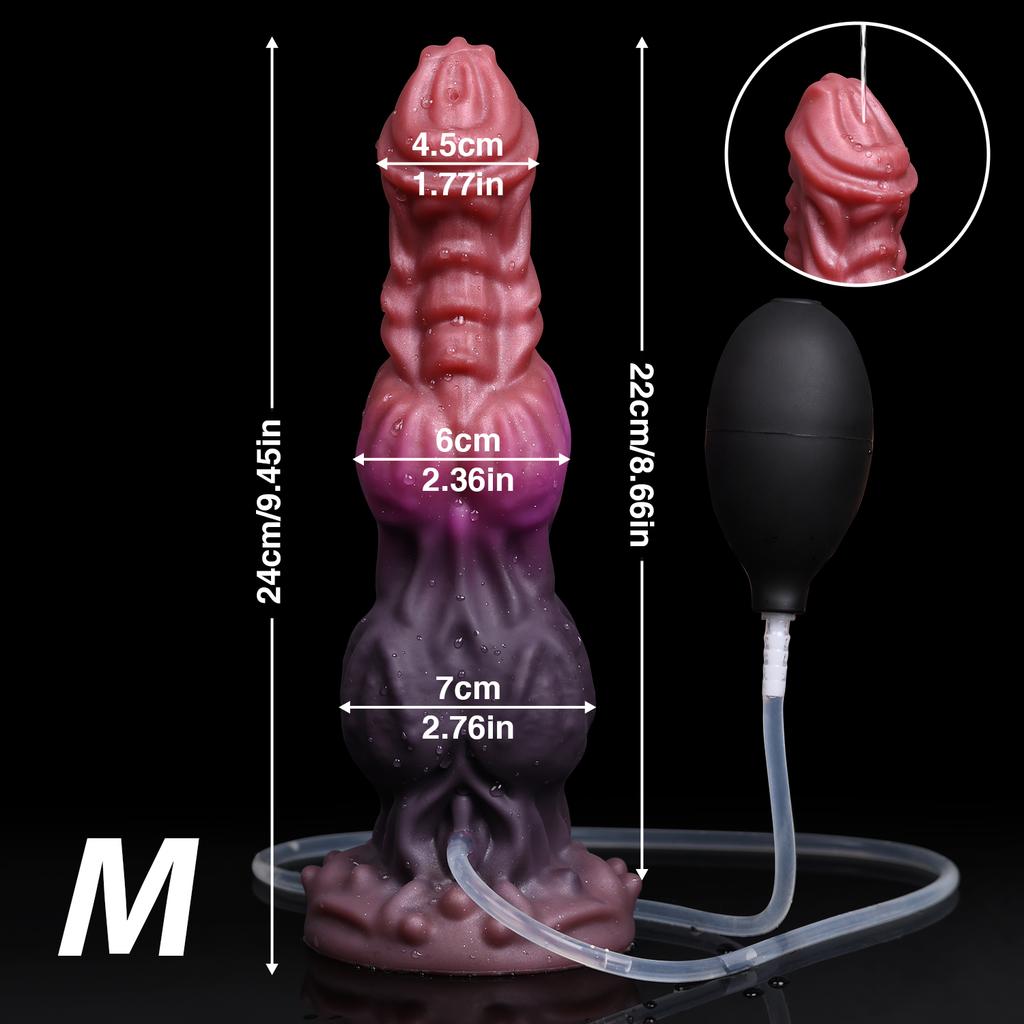 Ejaculation Monster Dildo Soft Silicone Penis Inflatable Big Knot Dildos Squirting Strong Sucker Dick Sex Toy for Women Men 18+
