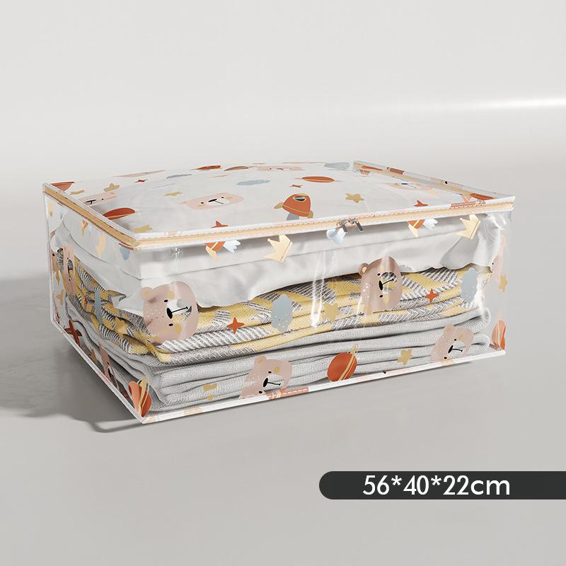 Large Capacity Household Clothes Organizer Dustproof Waterproof Transparent Quilt Bag New Printed Three-Dimensional Storage Bag