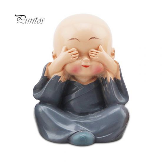 4Pcs Car Cute Cartoon Miniature Monks Micro Landscape