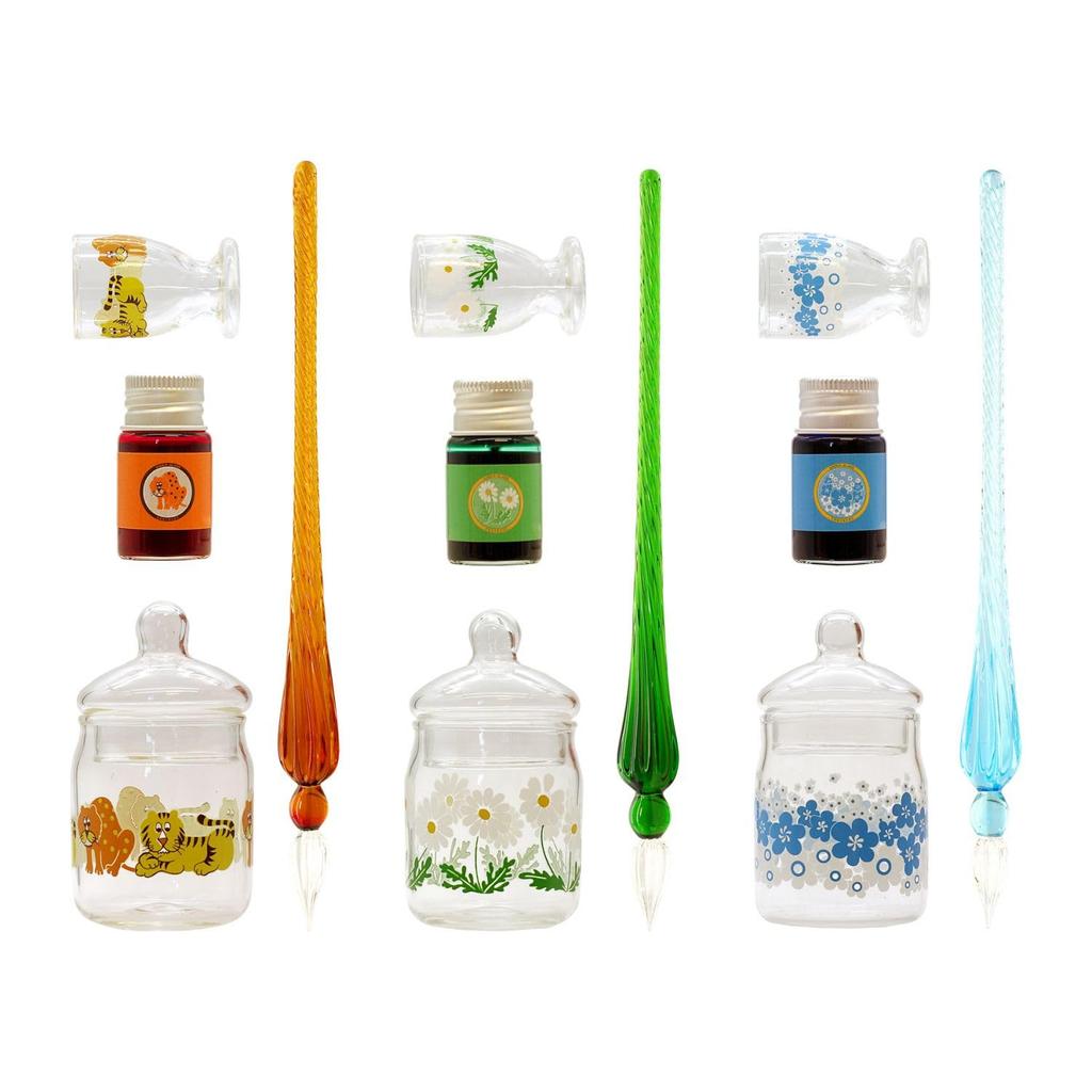 RyuRyu Adelia Retro Glass Pen Set Wildflower