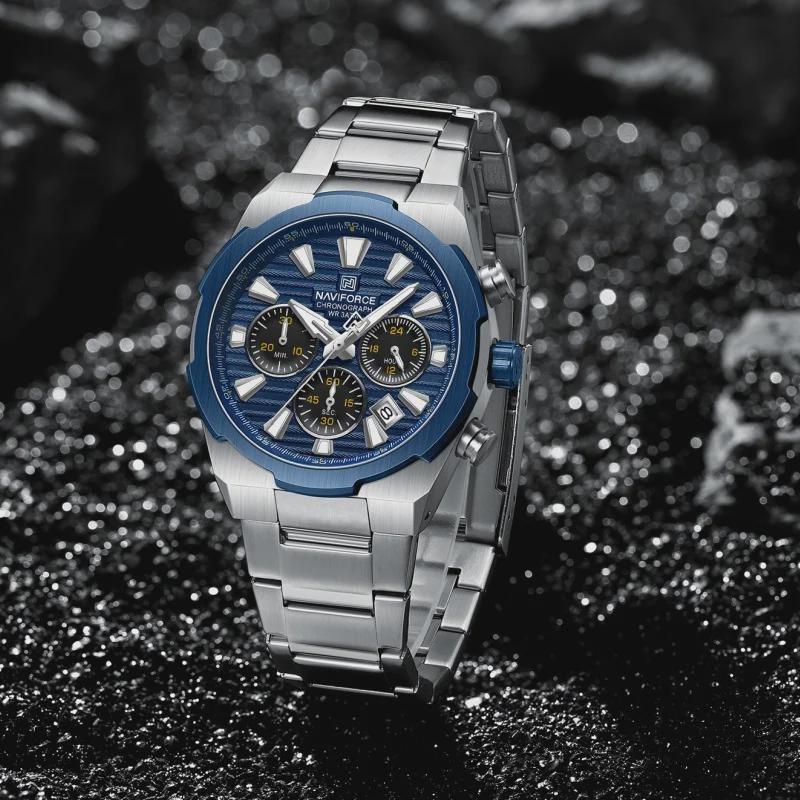 Mens Watches Stainless Steel Watch Waterproof Luxury Quartz Clock Chronograph Luminous Wristwatches Relogio Masculino
