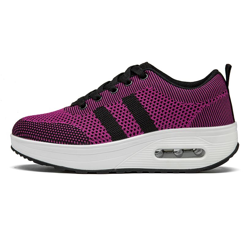 Sneakers Women Walking Shoes Air Cushion Comfortable Breathable Outdoor Casual Shoes Thick Bottom Increasing Height Lace-up