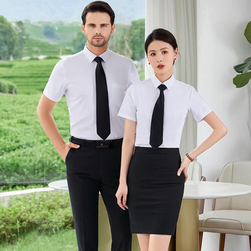 Tluoman Unisex Short Sleeve Professional Easy-Care Shirt