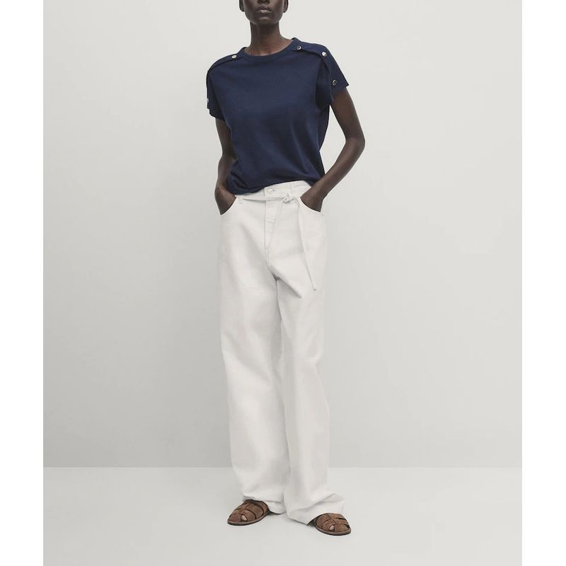 MD Spring New Arrival Women's Clothing Fashion Casual British Style Drop-Shoulder Sleeve Round Neck Short Sleeve T-shirt Top 6896753