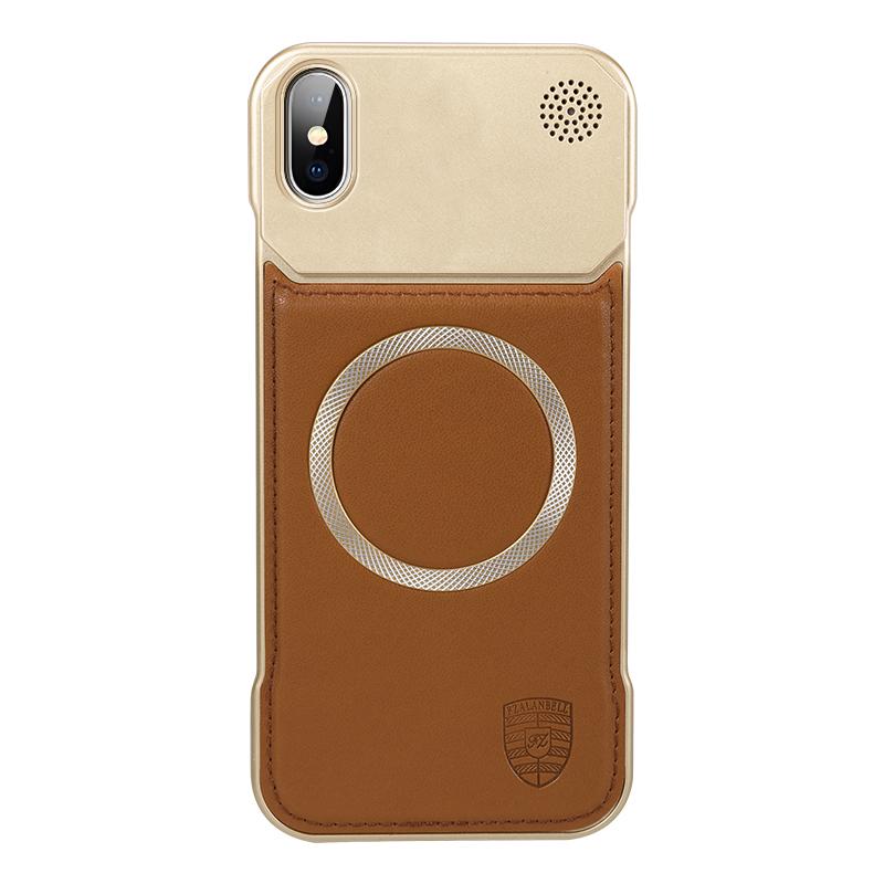 KEYSION Luxury Magnetic PU Leather Aromatherapy Phone Case for iPhone X XS Max Wireless Charging Borderless Back Cover
