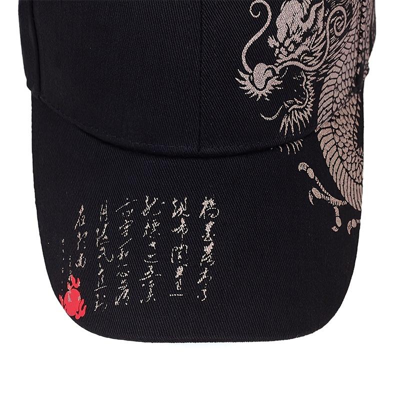 Unisex Golden Dragon Printing Snapback Baseball Caps Spring and Autumn Outdoor Adjustable Casual Hats Sunscreen Hat