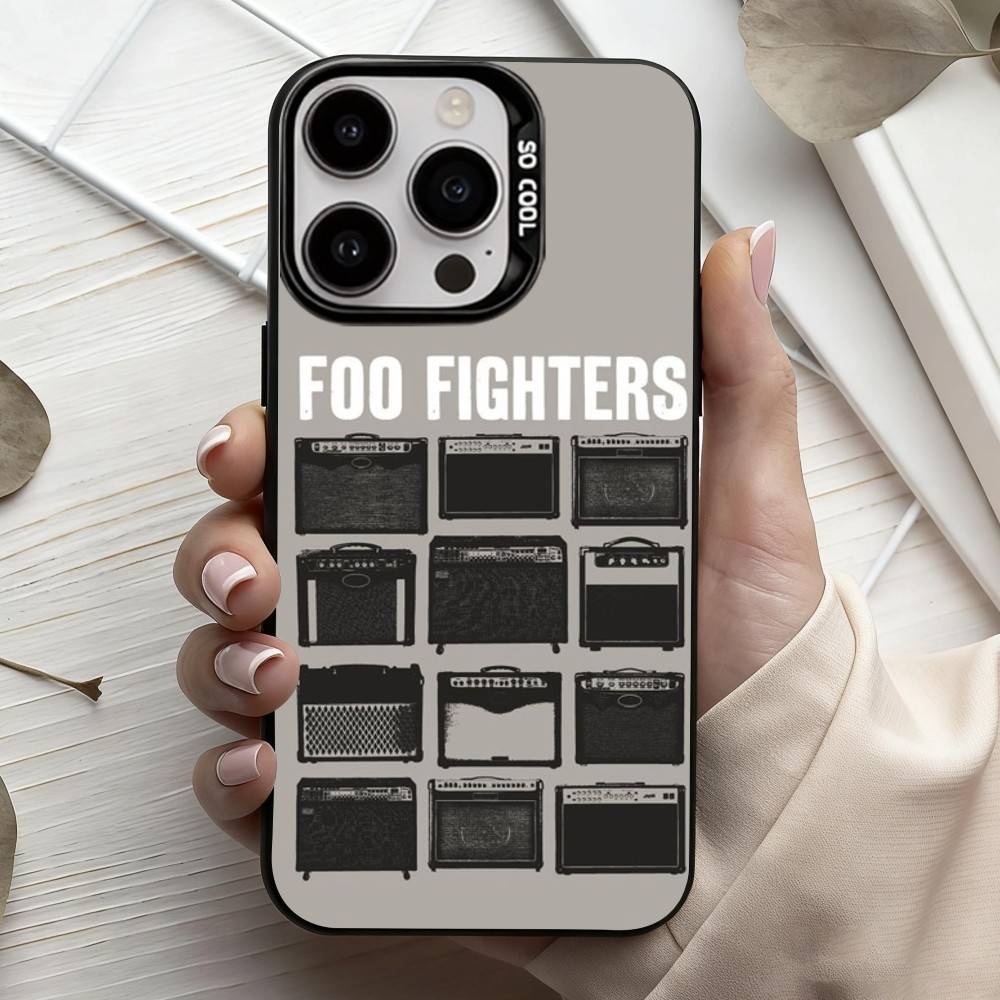 High-octane Band Foo Fighters Phone Case For iPhone17,16,15,14,13,12,11 Plus,Pro Max Candy Silver Plated Inside Cover