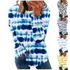 Sudaderas de Mujer Sin Capucha Oversized a Rayas Jersey Manga Larga Moda Cuello Redondo Tops