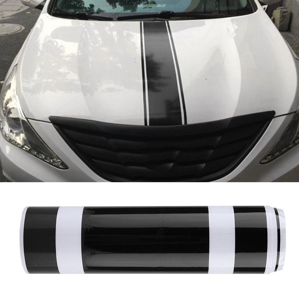 SelF Adhesive Car Body Engine Hood Bonnet Scratch Cover Sticker Decal Tape Decoration(Black)