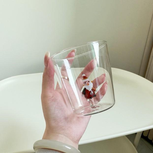 Tazza da Latte in Vetro Creativa 3D Albero di Natale Resistente al Calore
