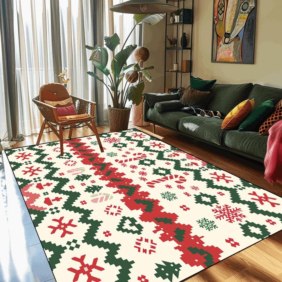 Frohe Weihnachten Willkommen Fußmatten Weihnachten Innen Heimdeko Großer Teppich Küchenmatte Kundenspezifische Teppiche für Wohnzimmer Schlafzimmer Bodenteppiche