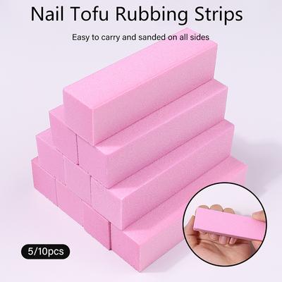 5/10 Adet Pembe Zımparalama Dosyaları Blok Pedikür Manikür Bakım Süngeri Tırnak Sanatı Buffer Zımparalama Parlatma Tırnağa Zarar Vermeyen Tırnak Sanatı Aletleri