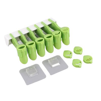 Porta clip per sacchetti di condimento Rotante a parete Porta clip per sacchetti di spezie con chiusura dosatrice per