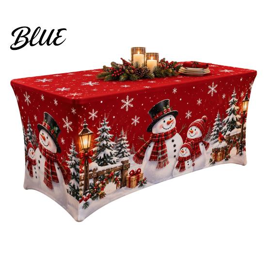 Reusable Table Cover Rectangular Protector 6FT 8FT Cover 4FT Christmas Stretch Gingerbread House Milk Silk