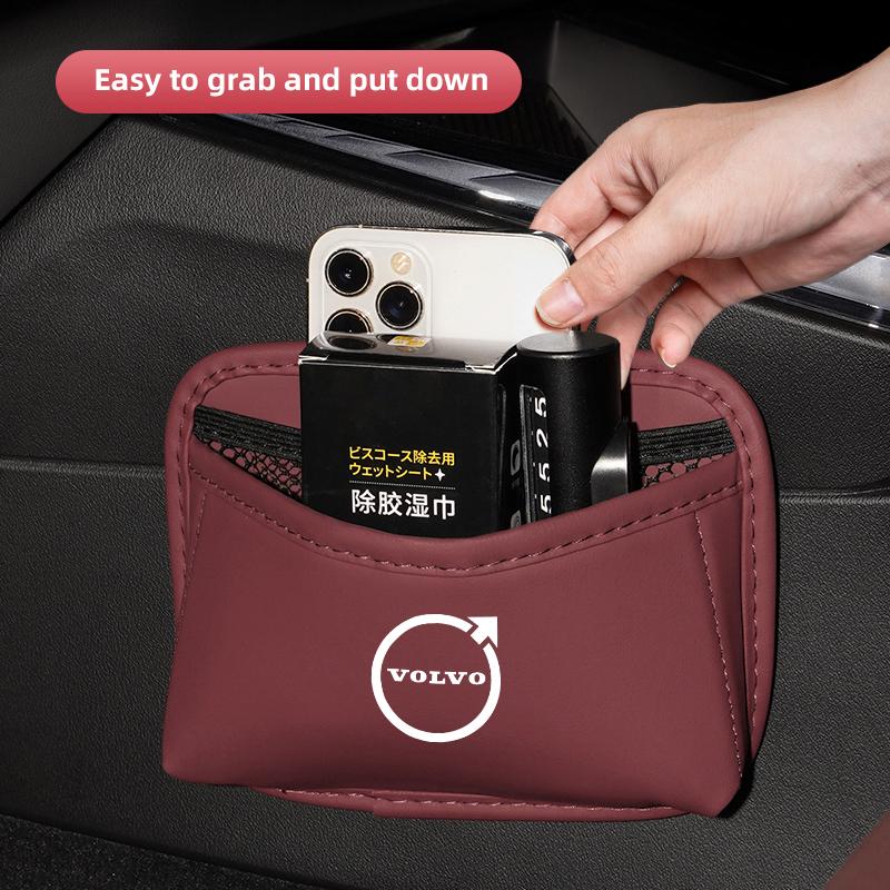 PU Leather Car Storage Organizer Bag Pocket For Volvo Xc60 XC40 EX40 Xc90 S60 S90 EX30 V40 V60 V50 V90 S80 C40 V70 XC70 C30 EX90