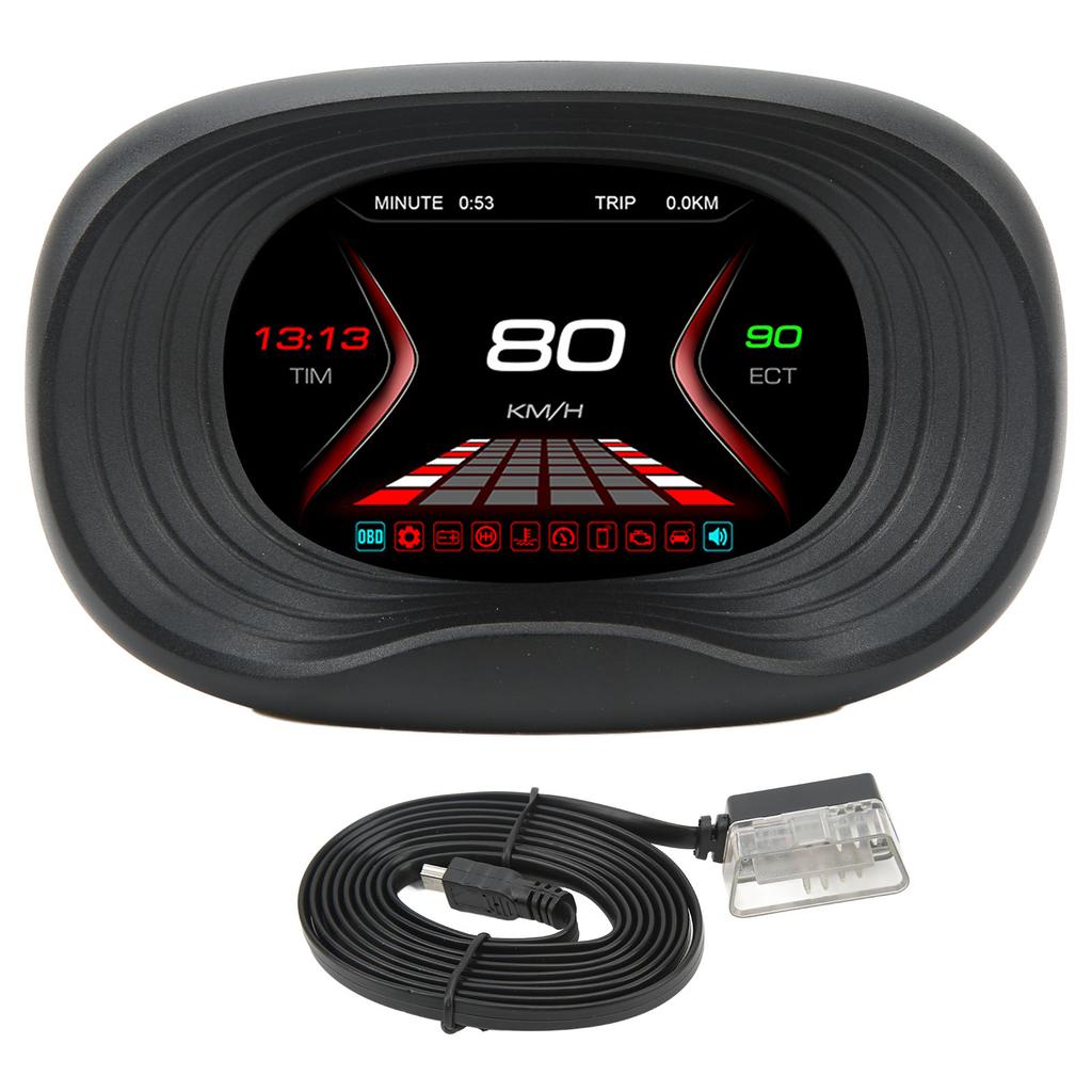 OBD HUD Digital Meter Temperature Speed Mileage Pressure Display Auto Diagnostic Gauge Overspeed