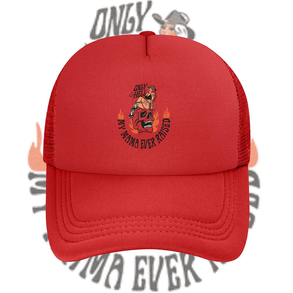 Cowgirl skull flames tattoo artwork Baseball Cap Anime Graphic Hats Adult Unisex Women Sports Outdoor