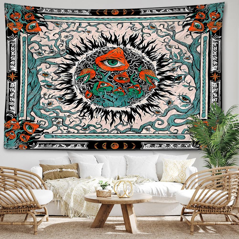 Фэнтези Мандала Гобелен Настенные Цветы и Растения Таинственные Глаза Богемное Колдовство — фото 5