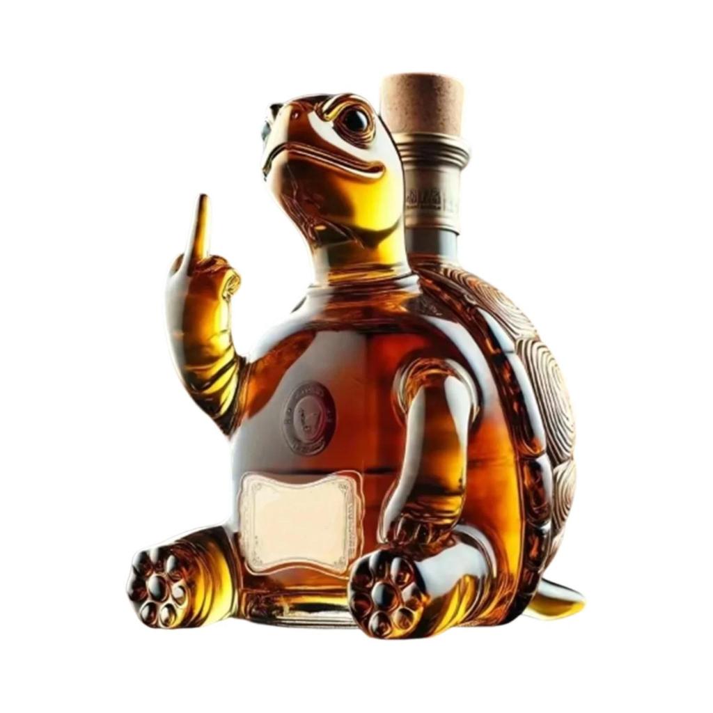 Funny Middle Finger Whiskey Decanter Duck, 10oz Animal Glass Bottle for Bar Decor, Gag Gift for Men Office Home Whiskey Set