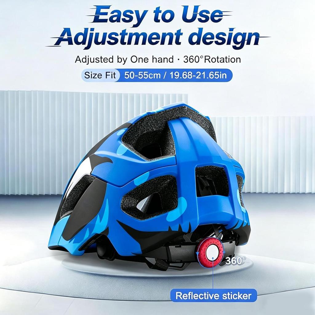 Çocuklar İçin Çıkarılabilir Tam Yüz Kaskı, PC+EPS Güvenlikli Bisiklet Kaskı, Bisiklet Sürme, Paten Kayma, Scooter Kullanımı İçin Ayarlanabilir 50-55cm