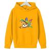 Unisex Autumn Plus Velvet Printed Hoodie - Casual Versatile Outerwear for Men, Women, and Children